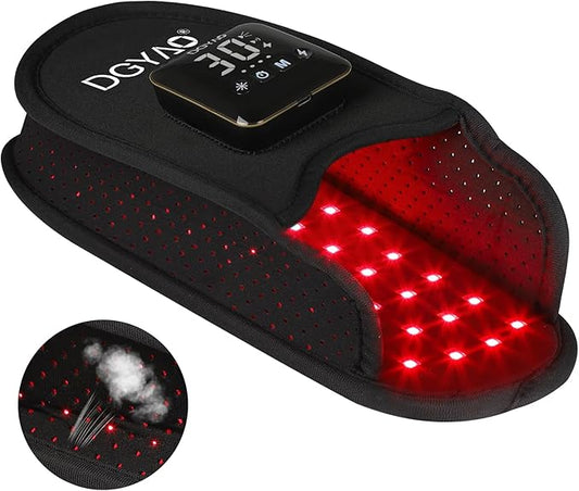 Cordless Red Infrared Light Therapy for Foot Comfort Rechargeable Slipper LED Light Therapy Pad Device for Foot Toes Instep Heel Home Travel Use