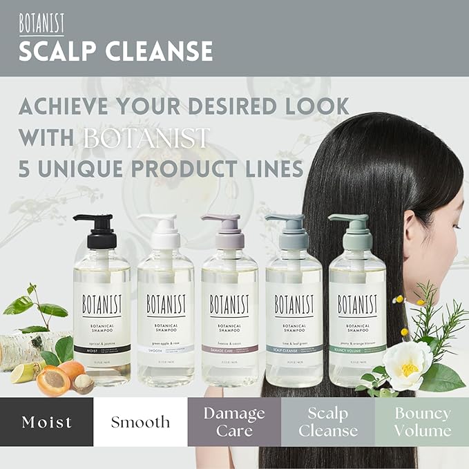 Dry Scalp Shampoo & Itchy Scalp Shampoo for Women & Men with Protein, Collagen, Vitamin E & Ceramide from Japan, Paraben & Sulfate Free SHAMPOO, LIME& GREEN LEAF, SCALP CLEANSE 15.5 Fl Oz