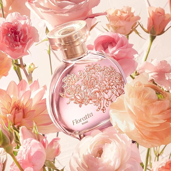 O Boticário Floratta Rose Eau de Toilette, Long-Lasting Floral Rose Fragrance Perfume for Women, 2.5 Ounce