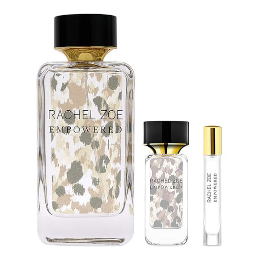 RACHEL ZOE Empowered Value Set - Designer Women Perfume, Body Spray for Women - Vanilla Eau de Parfum Sprays - Ideal Perfume Gift Set for Women - 3 pc