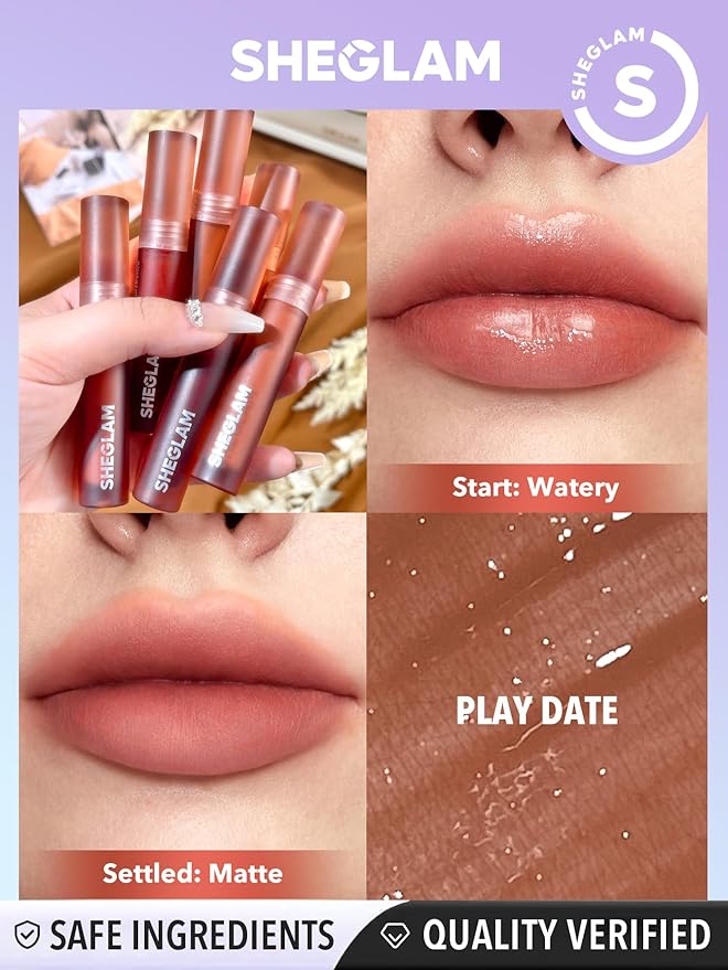 SHEGLAM Soft Haze Lip Blur Waterproof Liquid Lipstick Matte Transfer-Proof Lip Tint Lasting Super Stay Lip Stain-Play Date