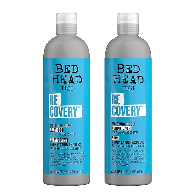 Bed Head by TIGI Recovery Shampoo and Conditioner Set for Dry, Damaged Hair, 25.36 fl oz, 2 Count