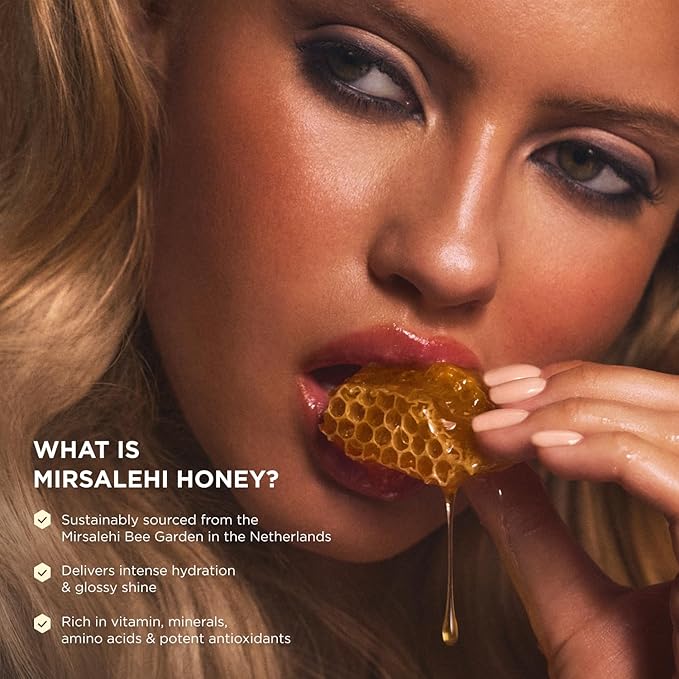 Gisou Honey Infused Hair Oil Mini, Hydrating & Frizz Control Treatment with Mirsalehi Honey & Botanical Oils, Shine & Heat Protectant for All Hair Type, 20ml