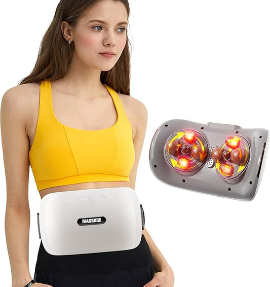 Upgraded Double Disc Abdominal Massager, Electric Stomach Massager for Digestion, Positive and Negative Massage, Alleviates Discomfort Caused by Problems Like Gas, Constipation, or Period Cramps