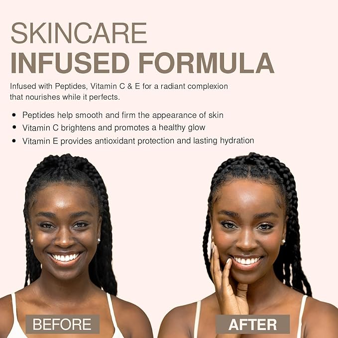 Palladio Full-Coverage Color Correction CC Cream, Oil-Free with Peptides & Vitamin C, Best for Correcting Redness and Uneven Skin Tone, Buildable Foundation Coverage (Rich 52W)