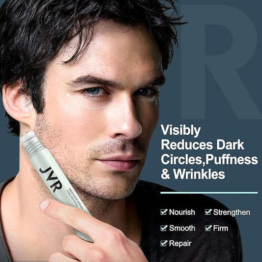 JVR Caffeine Eye Cream and Under Eyes Roller for Dark Circles and Puffiness, Fine Lines, Under-Eyes Bags, Eye Serum with Vitamin C, Hyaluronic Acid, 20 ml