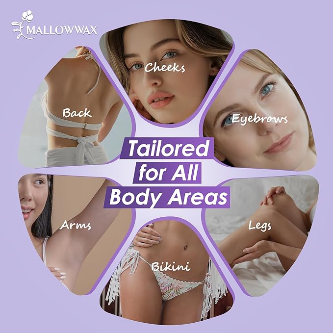 Wax Beads for Hair Removal -5 Pack Hard Wax for Sensitive Skin, Ideal for Bikini, Brazilian, Face, Eyebrow, Legs, Armpit, Full Body - Professional Waxing Wax Refill at Home for Women Men