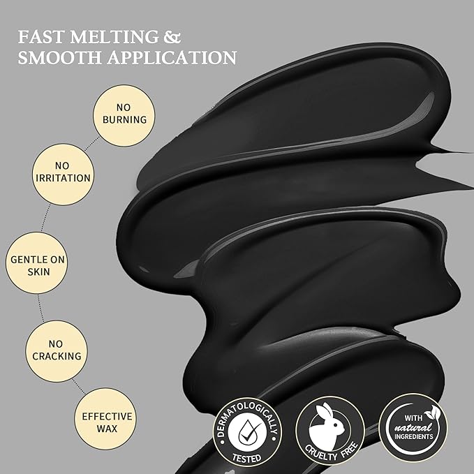 Maxpearl 2.5LB Hard Wax Beads for Hair Removal, Men’s Coarse Hair Formula - Brazilian Waxing, Sensitive Skin, Face, Underarms, Legs, Back, Chest and More, with 20 Wax Sticks, Black