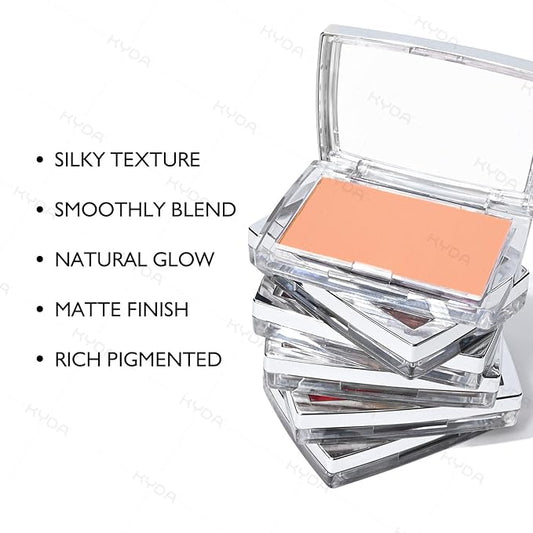 KYDA Coral Powder Blush, Radiant Glow Face Blush, Buildable Matte Cheeks Color, Ultra-fine Lightweight Powder Blusher, Lasting Moisturizing