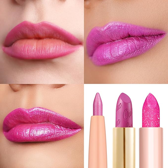 Oulac Lipstick & Lipliner Set 3PCS High Impact Lipcolor with Moisturizing Formula, Vegan Beauty, Full-Coverage Lip Color, Gift Lipstick for Women, LL09+15+D02