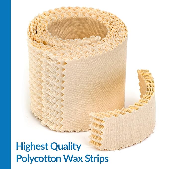 MOOM for Men Organic Hair Removal Kit, 12 oz Sugar Wax with 48 Reusable Fabric Strips, Natural Ingredients