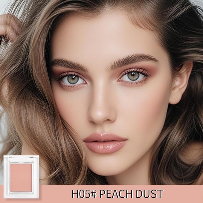 Erinde Single Matte Eyeshadow Palette, Velvet Eye Shadow Compact Powder Natural Makeup, Long-Lasting Eye Makeup, Ultra-Blendable, Pigmented Color, Vegan Formula, H05 Peach Dust