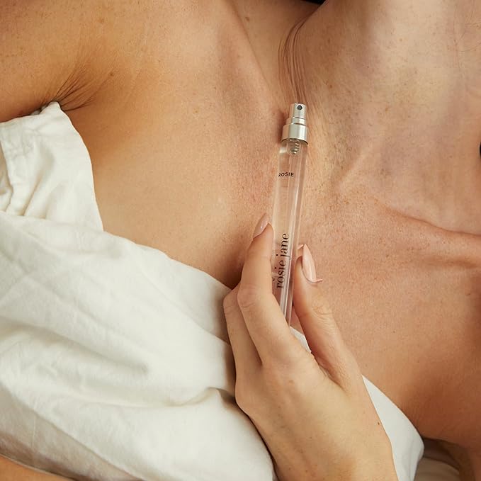 By Rosie Jane Travel Perfume Spray (Rosie) - Clean Perfume for Women - Non-Toxic Body Mist with Notes of White Musk & Sweet Rose - Paraben, Sulfate & Phthalate Free (10ml)