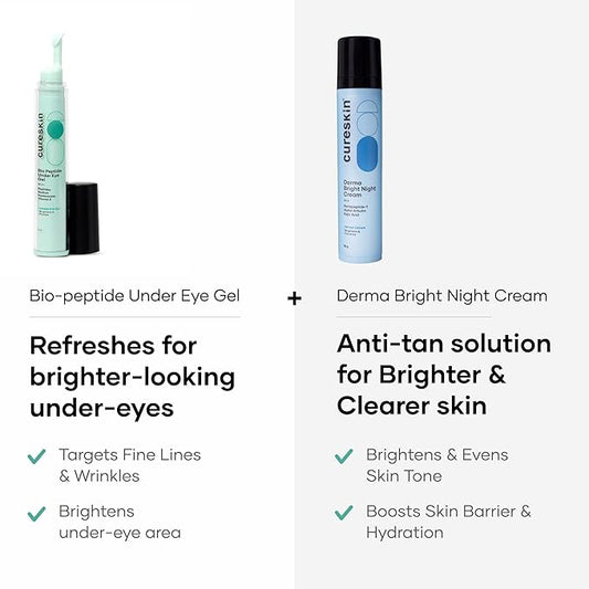 Glow Support Combo | Face Cream for Dull, Uneven Skin + Under Eye Gel | Reduces Tan & Refreshes Look