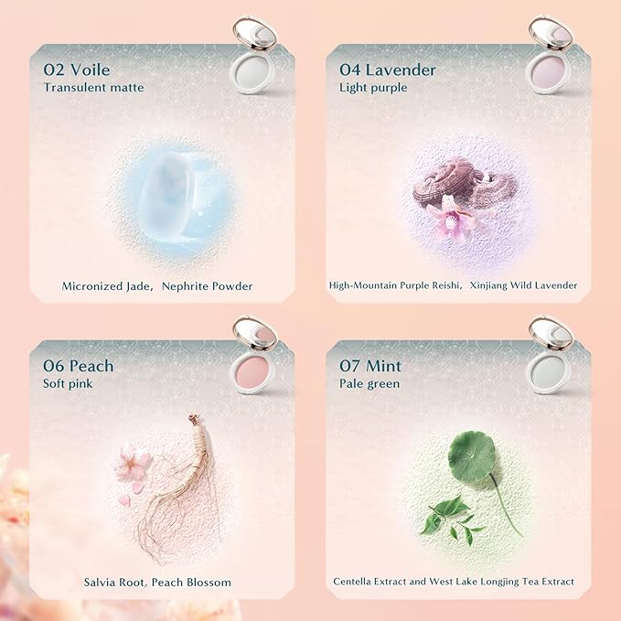 Florasis Flawless Jade Breathable Color Correcting Pressed Powder (07 Mint, 1 Count)