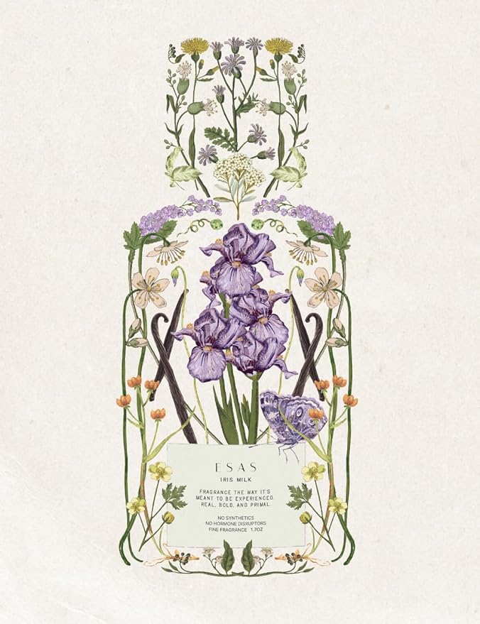Esas NYC Iris Milk– Organic Perfume Mist – VELVETY | FLORAL | CREAMY- 0.33 oz Fragrance EDP