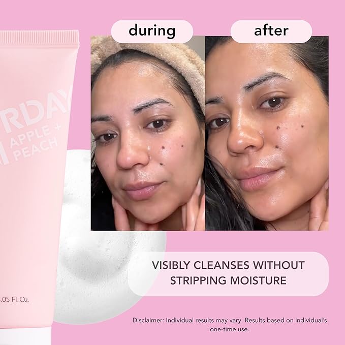 Saturday Skin Face Cleanser Hydrating Foam Cleanser Natural ingredients Anti-aging | Makeup Remover and Face Wash | Fragrance Free Ideal for Sensitive, Dry Skin Korean Skincare