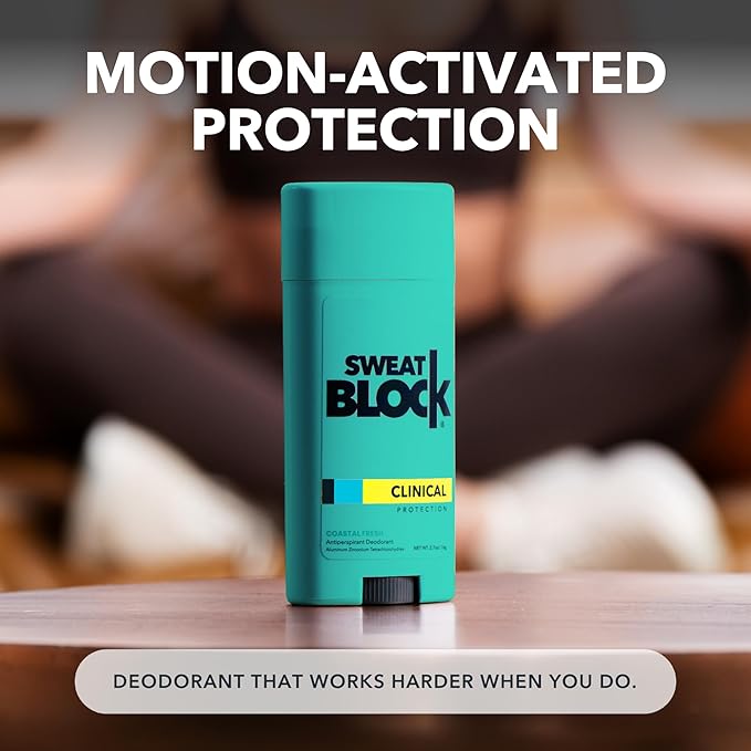 SweatBlock Clinical Strength Deodorant and Antiperspirant for Men and Women Coastal Fresh Scent 2 Pack 48 Hour Protection Against Odor and Excessive Sweat Ideal for Active Lifestyles and Daily Use