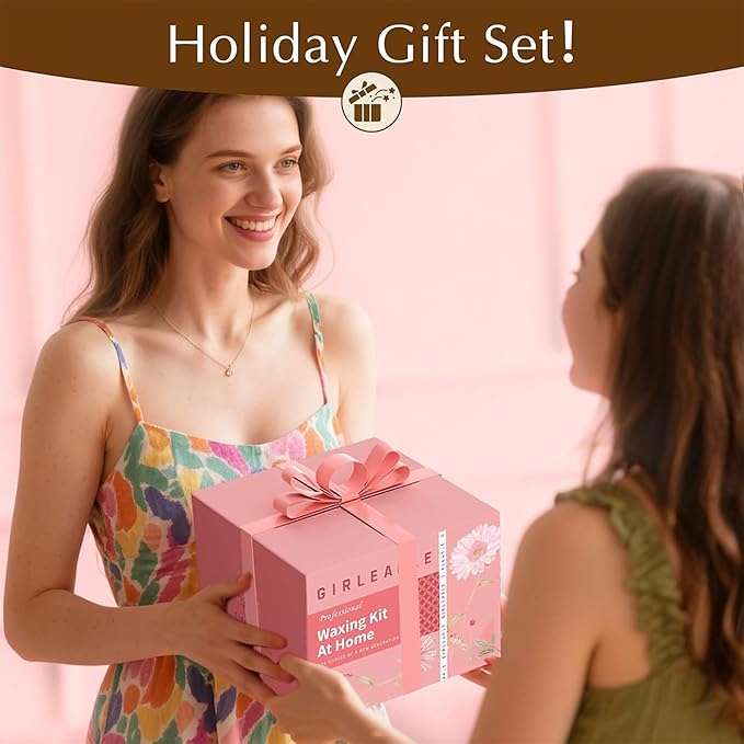 Premium Digital Waxing Kit for Women Sensitive Skin, Wax Warmer Hair Removal for Men at Home with Wax Beads & Silicone Pot, Target Different Types of Brazilian Bikini, Facial, Leg, Full body