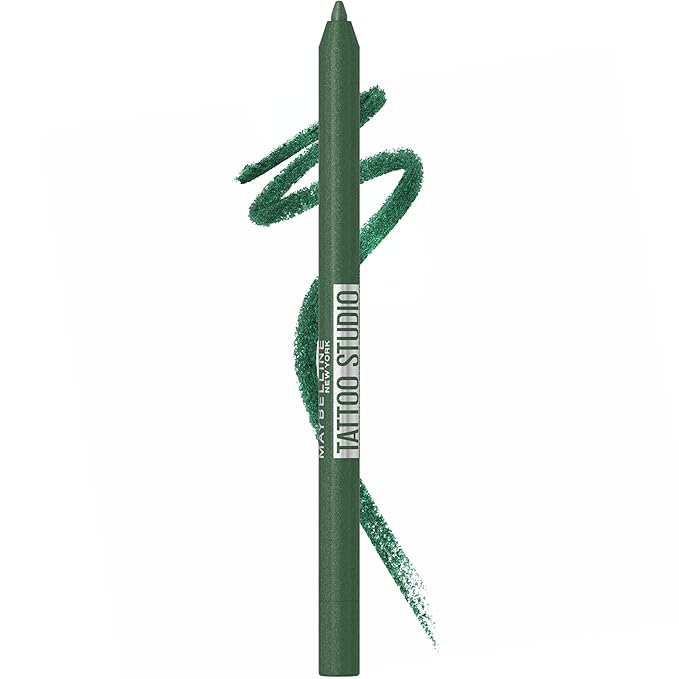 Maybelline Tattoo Studio Sharpenable Gel Pencil Waterproof Eyeliner, Long-Lasting Eyeliner With Smooth Gel Pigments For Up To 36HR Wear, Hunter Green, 1 Count