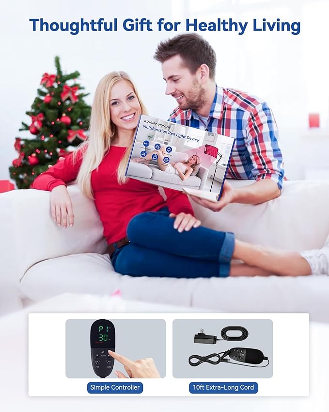 KingPavonini Red Light Therapy for Body, 140 LEDs Large Panel with Stand, 660nm Red & 850nm Infrared LightTherapy, RedLight Therapy Lamp for Full Body Face Skin Care, Home Use Gift for Men Women