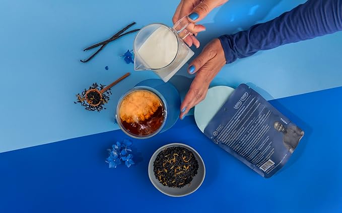 JusTea CREAM EARL GREY | Loose Leaf Black Tea | Recyclable Refill Pouch | 40+ Cups (3.2oz) | High Caffeine | Award-Winning | Fair Trade | Non-GMO