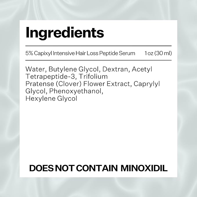 Peptide Vegan 5% Hair Growth Serum With Capixyl - Hair Growth Products for Men & Women Helps Reduce Hair Loss, Strengthen & Thicken Vegan Hair Serum for Thinning Hair