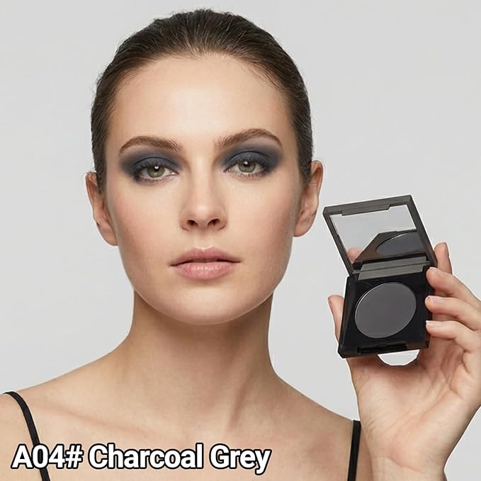 Erinde Grey Single Eyeshadow Makeup with Mirror, High Pigment Matte Eye Shadow, Lightweight Blendable Waterproof Eye Shadow Palette Sombra Para Ojos, A04 Charcoal Grey