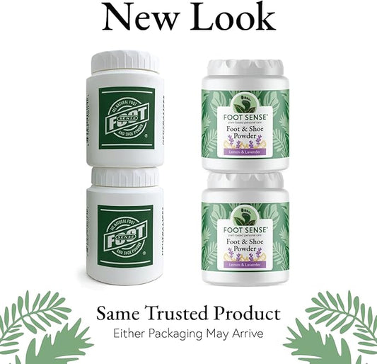 FOOT SENSE All Natural Foot & Shoe Powder, Foot Deodorant, Talc-Free, Odor Eliminator, Disinfects & Deodorizes, Long-Lasting up to 6 Months Safe for Men, Women, Kids, Athletes, 50g (2 Pack)