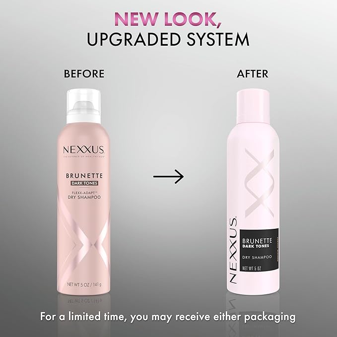 Nexxus Brunette Dry Shampoo For Dark Tones, 72 Hour Freshness, No Dull Residue with FLEXX-ADAPT Technology 5 Fl Oz