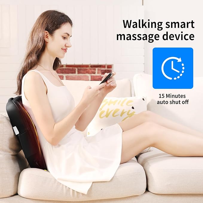Shiatsu Back Massager with Heat, Rolling Up and Down 4D Kneading Massage, Electric Massager for Pain Relief Deep Tissue, Lumbar Lower Back Massager, Gifts for Women Men Mom Dad