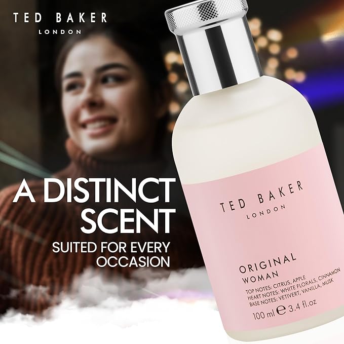 Ted Baker Woman Pink EDT, Floral Green Feminine Fragrance, Opening Notes are Fresh Peach, Bergamont and Tangerine with Warm Musk, Vanilla and Vetiver Base Notes, 3.38 fl oz
