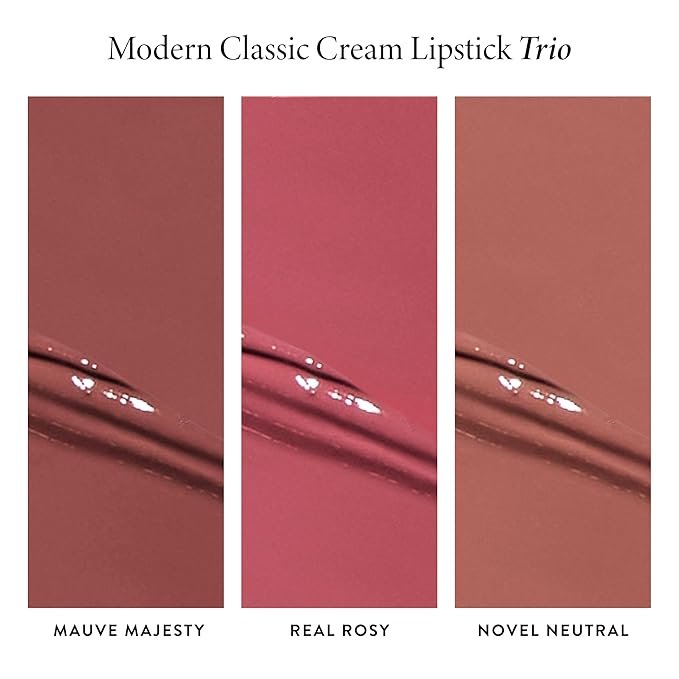LAURA GELLER NEW YORK Modern Classic Cream Lipstick Trio - Mauve Majesty, Real Rosy, Novel Neutral