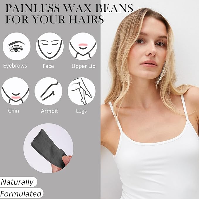 Wax Beads Bulk - 3.3lb Wax Beans Supplies for Esthetician - Professinal Painless Waxing for Face, Upper Lip, Bikini, Leg, Women Natural Melting Kit - Hypoallergenic Hard Wax Beads Bulk