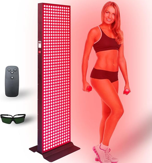 Red Light Therapy Device for Full Body, 630nm, 660nm, 810nm & 850nm, Near Infrared Dual-Chip Clinical Grade LED Panel for Smooth Skin, Weight & Pain Management and Overall Wellness (3000-Watt 600-LED)