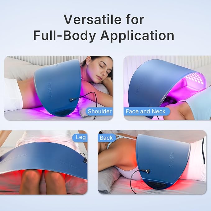 FDA Cleared Red Light Therapy for Face and Neck, 4 Modes LED Mask Light Therapy, Blue Infrared Red Light Therapy Mask for Wrinkles and Acne, PDT Photons Facial Skin Care Device