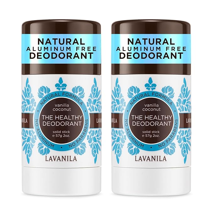 Lavanila Vanilla Coconut Deodorant for Women 2-Pack (2 Oz Each) - Natural Aluminum Free Solid Stick Deodorant, Made In USA, Vegan