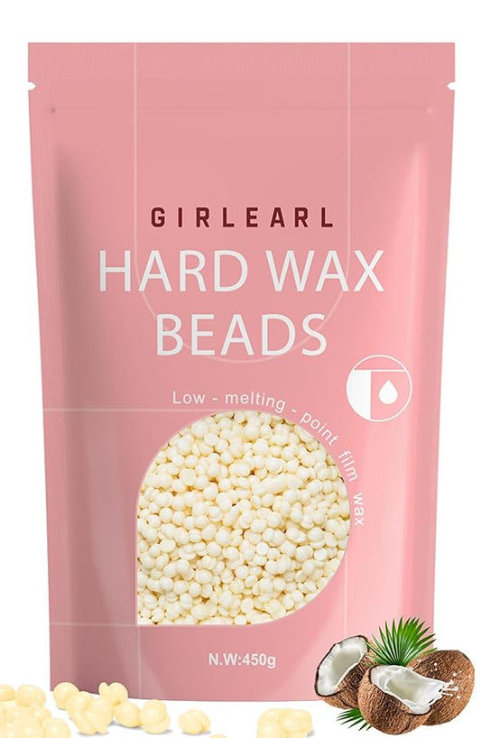 Hard Wax Beads, 1lb Wax Beans for Hair Removal, Hard Wax for Sensitive Skin at Home, Wax Refill Perfect for Eyebrow, Facial, Brazilian Bikini, Legs and Full Body for Women and Men (Cream)