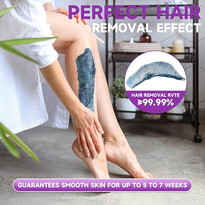 Waxing kit for women, Digital Hard Wax Warmer with 4 Packs of Natural Wax Beans (14.1oz), Silicone Bowl and Waxing Accessories, Professional for Bikini, Face, Brazilian, Body and Home Salon - Black