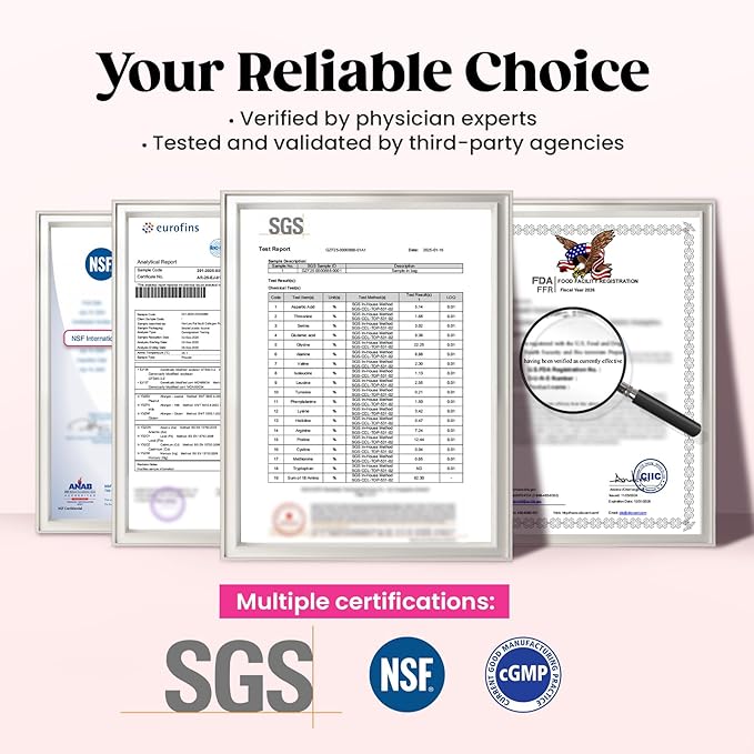 Venture Pal Multi Collagen Protein Powder Type I, II, III, V, X - Hydrolyzed Collagen Peptides MSM + GC & Vitamin C Collagen Supplement for Women & Men | Joint, Hair, Skin & Nail Support | Non-GMO