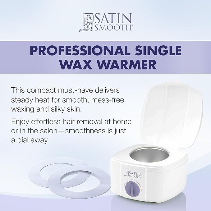 Satin Smooth Professional Single Wax Warmer for Hair Removal – SSW12C, Compact Wax Heater with Adjustable Temperature Control, Ideal for All Waxing Types