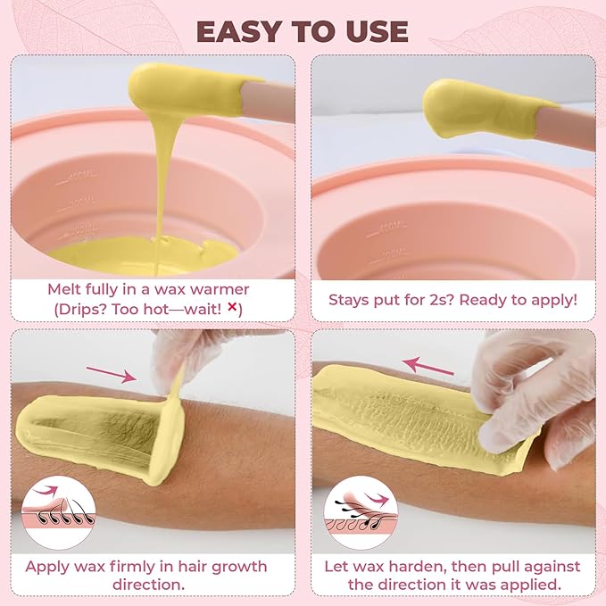 Hard Wax Beads for Hair Removal - 2.5lb/40oz Bulk Refill for Sensitive Skin, Brazilian, Bikini, Underarms, Face, Body Waxing with 20 Sticks (Honey)