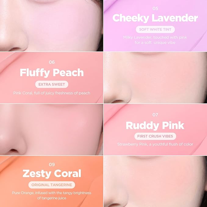 lilybyred Luv Beam Cheek Balm | Heart-Shaped Korean Cream Blush, Semi-Matte Finish, Long-Lasting, Blendable & Buildable, Soft Creamy Texture, Lightweight, Natural Flush, 0.12 oz. (10 Grape Pink)