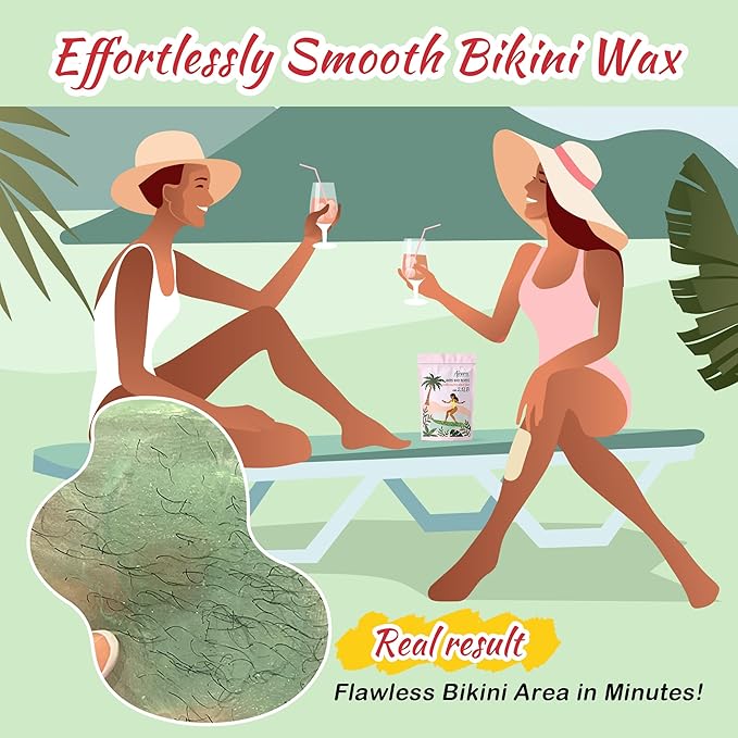 Ajoura 2.5LB Aloe Hard Wax Beads, Premium Wax for Sensitive Skin Hair Removal, Perfect for Full Body, Bikini, Face, Eyebrow, Back, Chest, Legs, Armpit, Big Pack Refill for Home & Salon Waxing (Green)