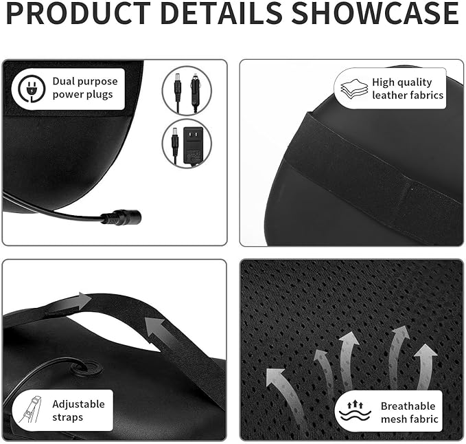 Back Massager, Shiatsu Neck Massager with Heat, Electric Back Massager for Shoulder, Back, Leg, Deep Tissue Kneading Massage to Relief Muscles, Massage Pillow for Mom/Dad/Women/Men