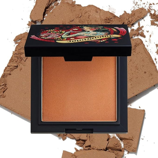 REINA REBELDE Canela On Your Face Finishing Powder | Enriched with Avocado and Rose Oil | Pressed Powder with Oil-Free Finish Long-lasting | Cruelty Free and Vegan Cinnamon shade
