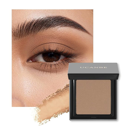 UCANBE Caramel Brown Single Eyeshadow Palette, Mini Matte Eye Shadow Powder, Highly Pigmented Professional Long-Lasting Waterproof Makeup Pallet for Daily Wear, Natural Looks & Smokey Eyes