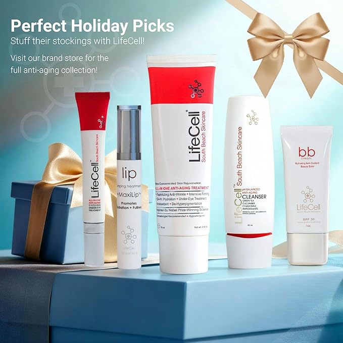 LifeCell Hydrating Antioxidant SPF 30 Tinted Anti-Aging BB Cream – Medium Shade – Physical Sunscreen with Zinc Oxide for Wrinkle Prevention, Dark Spot Defense – 1oz