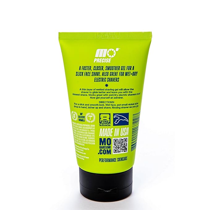 Mo' Handsome Premium Shave Gel for Men – Smooth Glide Formula for a Close Shave – Use with Razor Blades or Wet/Dry Electric Shavers – Hydrating & Skin-Soothing, Aloe Vera & Vitamin E