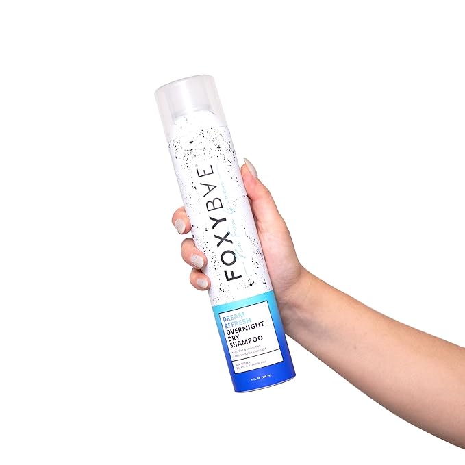 FoxyBae Overnight Dry Shampoo Spray for Hair - Absorbs Oil, Sweat, & Odor Overnight - Black Currant-Honey Scented - Sulfate-Free, Paraben-Free, Gluten-Free - Dream Refresh with Biotin - 7 Fl Oz